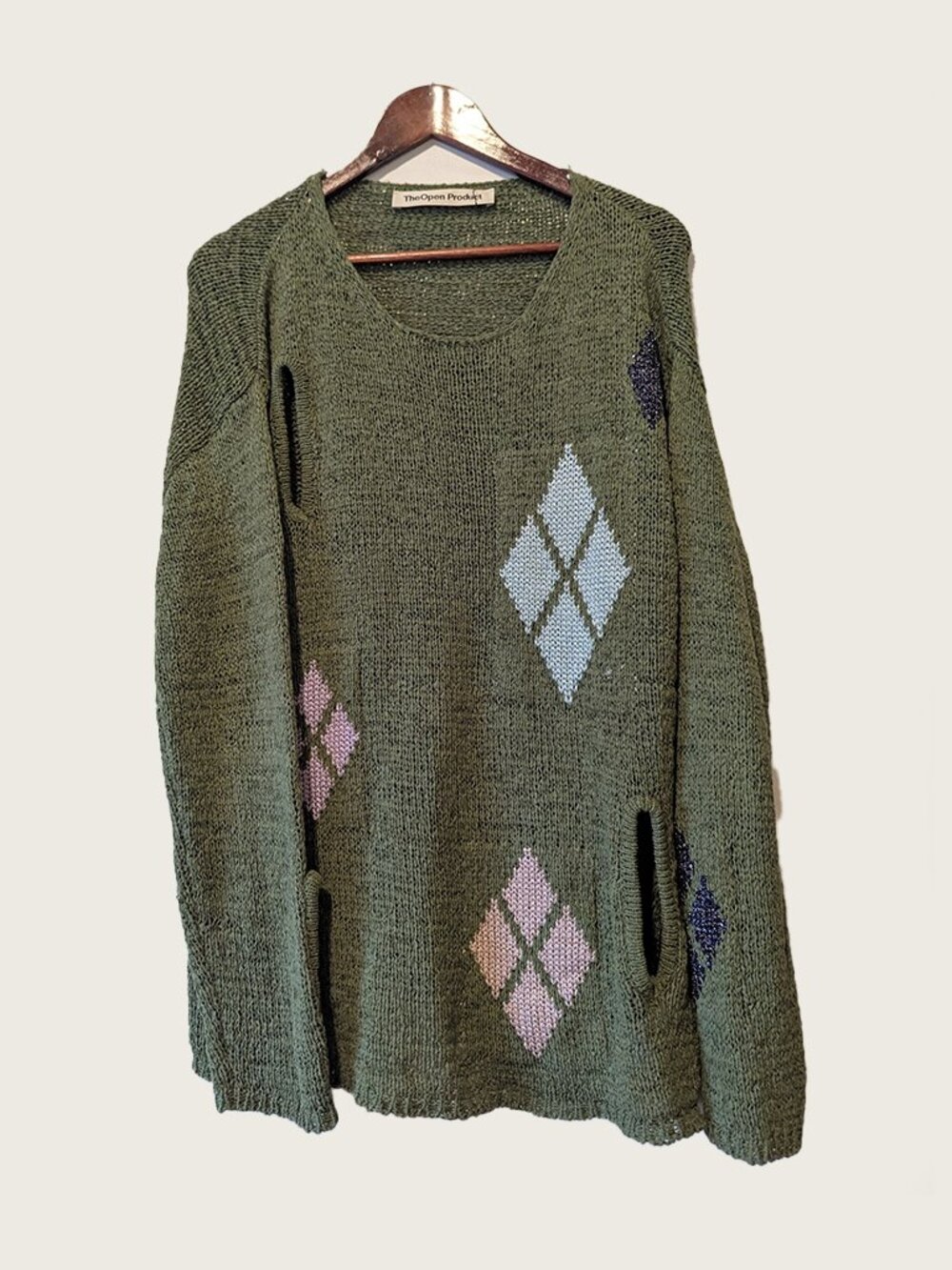 THE OPEN PRODUCT - Cut-out argyle knit - Sz 3